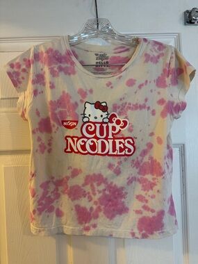 ISSI Hello Kitty x Cup Noodles Tie-Dye Tee - Pink & Cream
